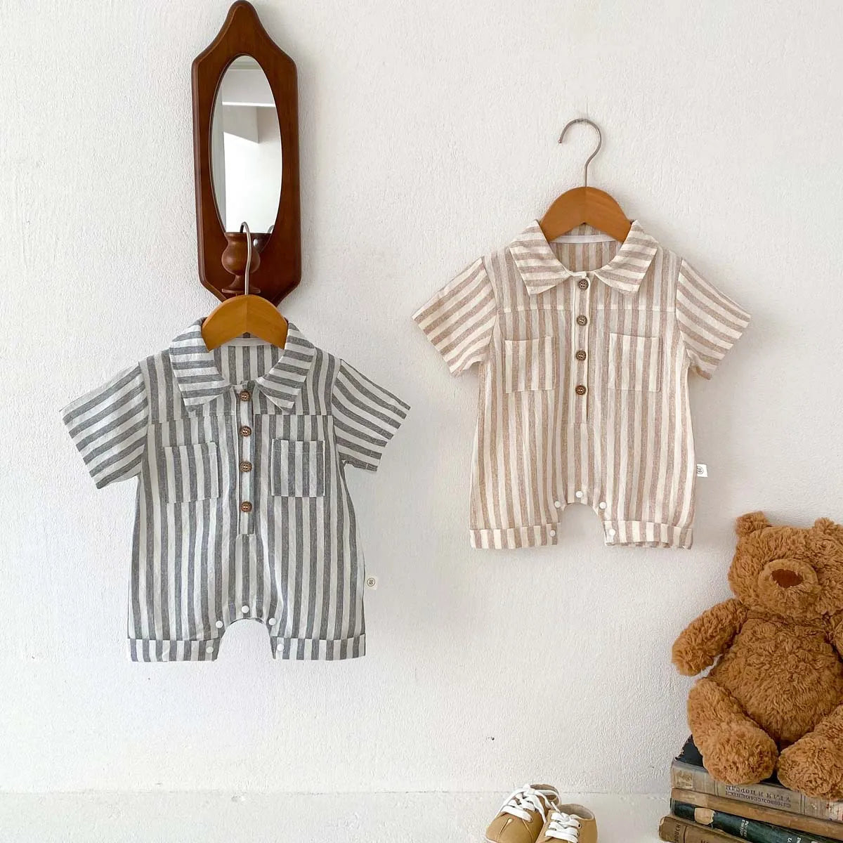 Baby Boys Striped Romper