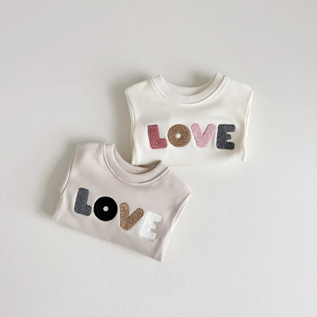 Baby LOVE Embroidery Sweatshirt Romper