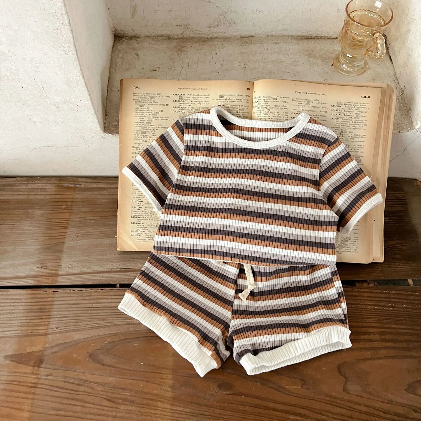 Boys Ribbed Shorts and Tshirt Set