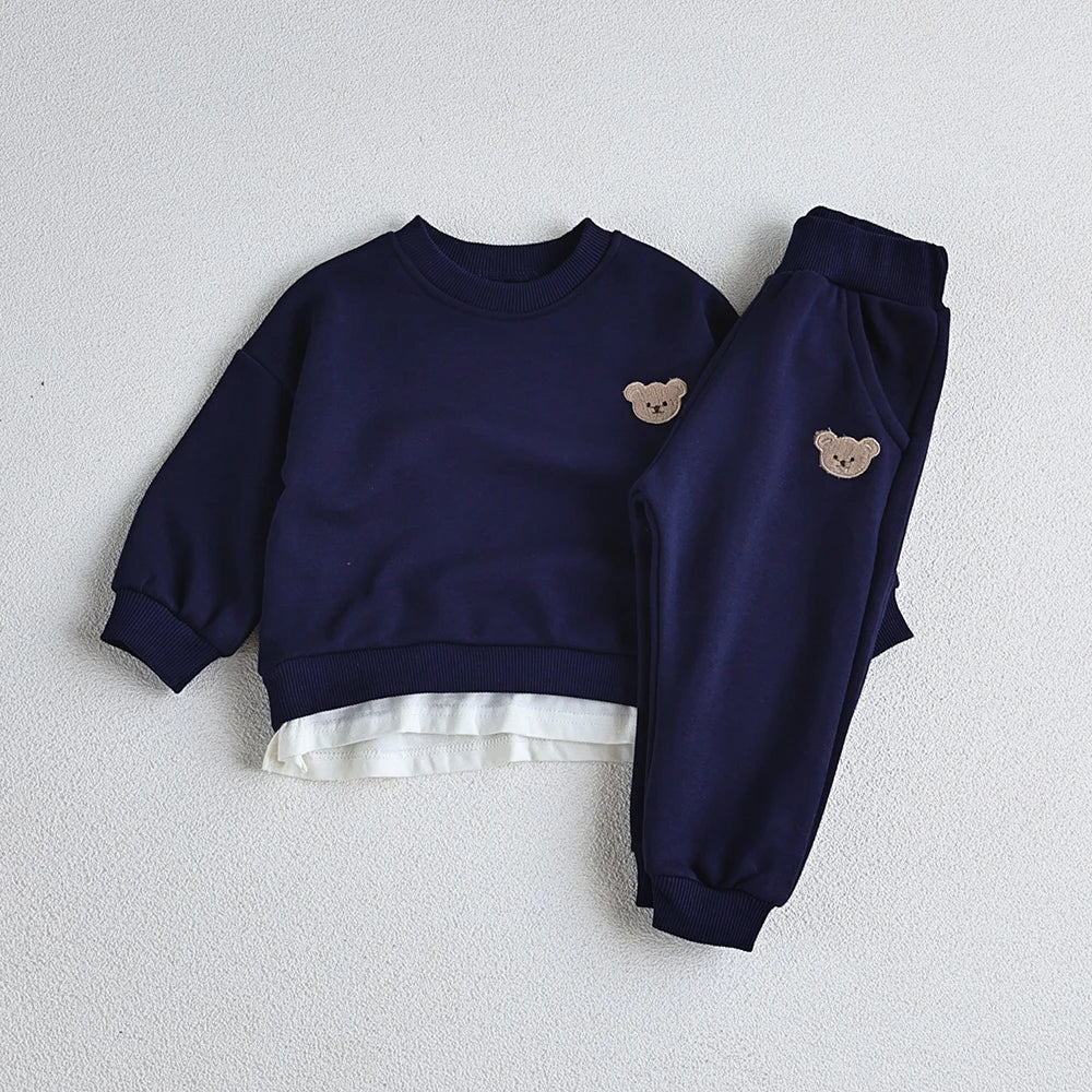 Bear Embroidered Jogger Set