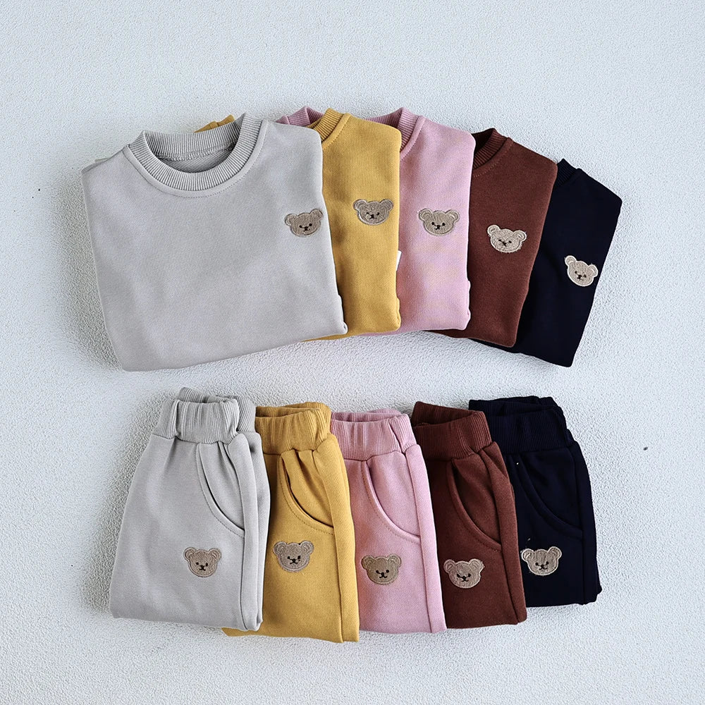 Bear Embroidered Jogger Set