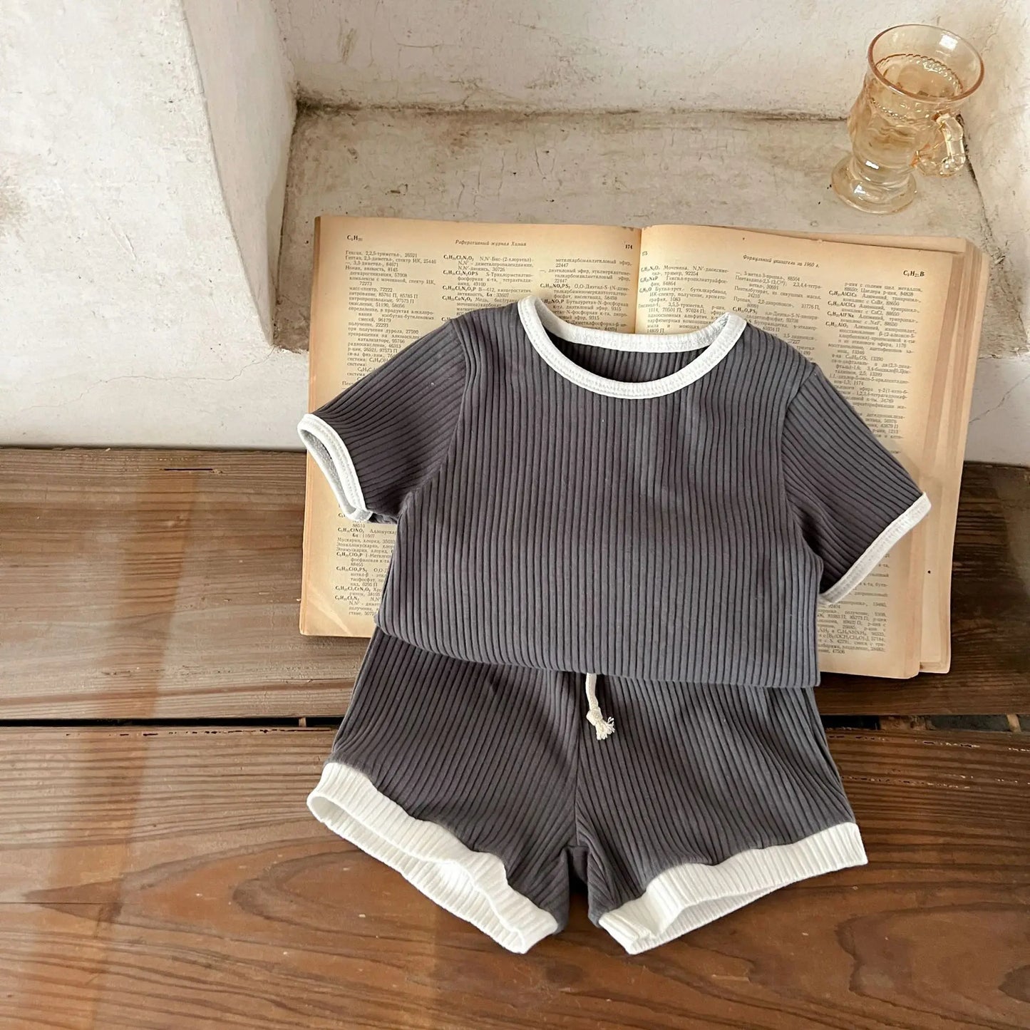 Boys Ribbed Shorts and Tshirt Set