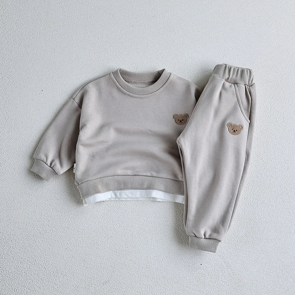 Bear Embroidered Jogger Set